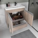 Ver imagem 6 de Conjunto Gabinete Banheiro Fox 60cm (gabinete + Cuba + Espelheira) Madeirado Inteiro