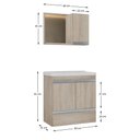 Ver imagem 3 de Conjunto Gabinete Banheiro Fox 60cm (gabinete + Cuba + Espelheira) Madeirado Inteiro