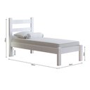Ver imagem 2 de Cama Solteiro em Madeira Maciça Reforçado Rubi Nemargi:branco