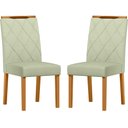 Ver imagem 1 de Conjunto com 2 Cadeiras de Jantar Estofada Sarah Ypê/linho Palha Ln04 - New Ceval 13056/374