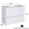 Gabinete Suspenso com Lavatorio e Gavetao Bl2002 Branco Faem Branco - 4