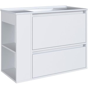 Gabinete Suspenso com Lavatorio e Gavetao Bl2002 Branco Faem Branco