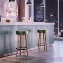 Ver imagem 3 de Banqueta Banco Alto Berlin Couro Verde Bar Cozinha Pés Madeira Ms Decor