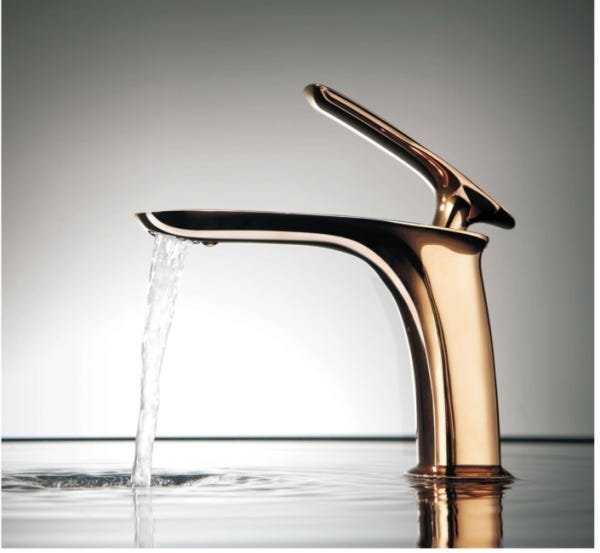 Misturador Monocomando para Banheiros e Lavabos Rose Gold Bica Baixa - 3