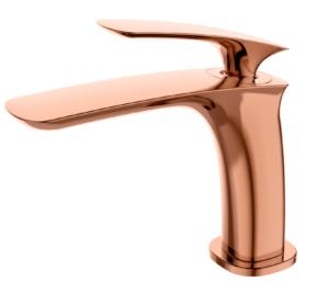 Misturador Monocomando para Banheiros e Lavabos Rose Gold Bica Baixa - 1