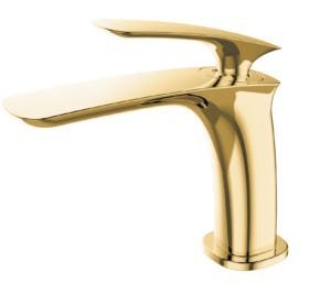 Misturador Monocomando para Banheiros e Lavabos Dourado Bica Baixa - 2
