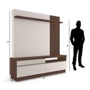 Ver imagem 4 de Home Theater Coimbra para TV até 70 Polegadas com LED e Gavetas Nogueira Real/Off White - Bela Móvei