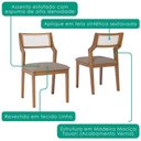 Ver imagem 4 de Kit 2 Cadeiras Estofadas Madeira Tauari 21837 Linho Bege Natuem