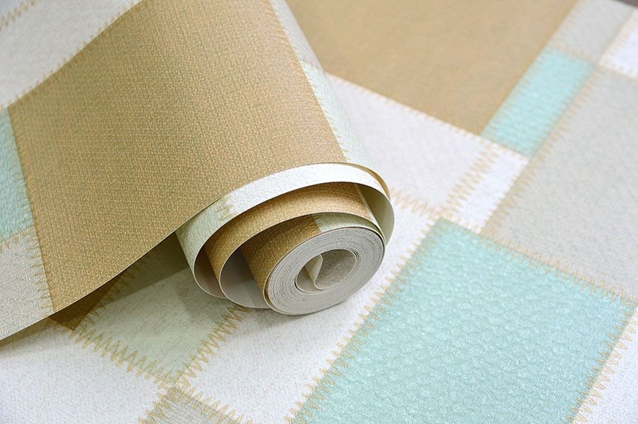 Papel de Parede Importado Prime Decor Estilo Quadrados Costurados + Cola Especial 50802 - 3