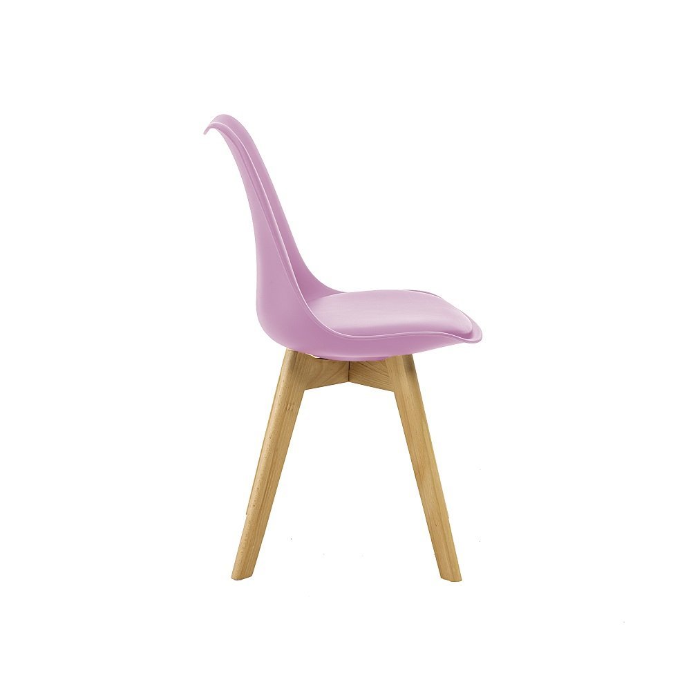 Cadeira Saarinen Wood Com Estofamento Várias Cores - Rosa - 4
