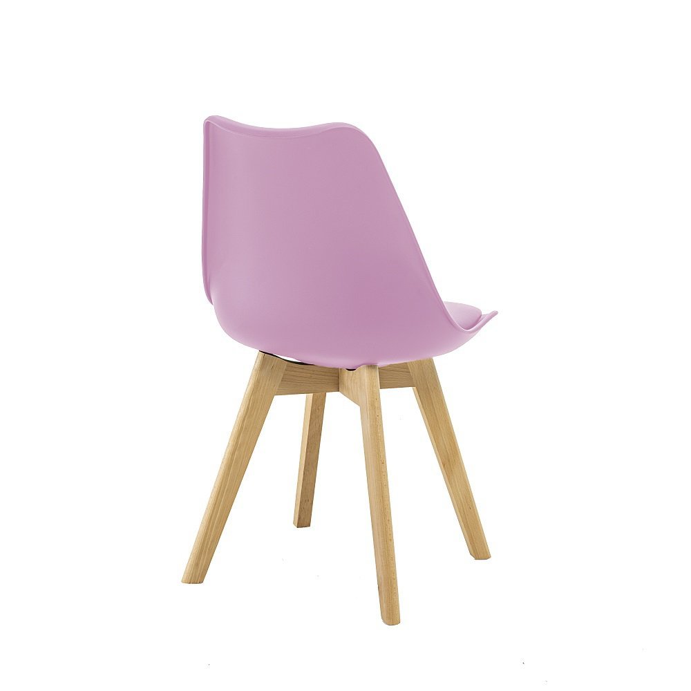 Cadeira Saarinen Wood Com Estofamento Várias Cores - Rosa - 5