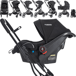 Carrinho de Bebe com Bebe Conforto Base Kiddo Zig Zag Preto - 3