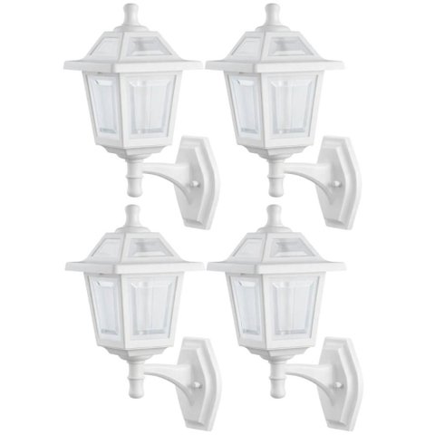 Kit 4 Luminárias de Parede Clássica Arandela Branca Suporte Inferior Dital Termoplástico