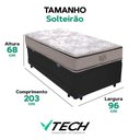 Ver imagem 6 de Bicama Baú Solteirão com Colchão Four Season Madeira Preta Vtech