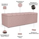 Ver imagem 4 de Calçadeira Recamier Baú para Cama de Casal King Dália 195x50 cm W01 Linho Rosa - Lyam Decor