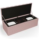 Ver imagem 7 de Calçadeira Recamier Baú para Cama de Casal King Dália 195x50 cm W01 Linho Rosa - Lyam Decor