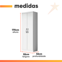 Ver imagem 3 de Armário Multiuso Organizador Lavanderia 2 Portas 3 Prateleiras 1,70m New Aramóveis