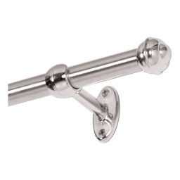 Kit Varão para Cortinas 2.00 Metros 19mm - Cromado - 1