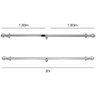 Kit Varão para Cortinas 2.00 Metros 19mm - Cromado - 4