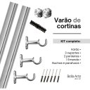 Ver imagem 3 de Kit Varão para Cortinas 2.00 Metros 19mm - Cromado