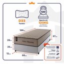 Ver imagem 4 de Conjunto Cama Box Espuma San Diego Bege Solteiro 96x203x67