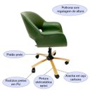 Ver imagem 3 de Kit 2 Poltronas Escritório Eduarda com Regulagem de Altura - Poltronas do Sul