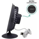 Ver imagem 3 de Ventilador de Mesa Portátil Usb 25,5cm 2 Velocidades Ajustável Ideal para Escritório e Viagens Preto