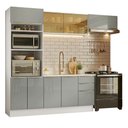 Ver imagem 2 de Armário de Cozinha Completa 270 X 60 cm Branco/Cinza Lux Madesa 08