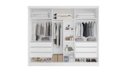 Ver imagem 2 de Guarda-roupa 3 Portas Espelhadas Mdf 6 Gavetas - Bergamo-branco - Bianchi Móveis
