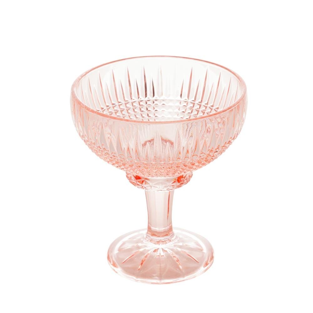 Cj 6 Taças Cristal P/Sobremesa Queen Rosa 260Ml - 1