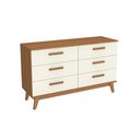 Ver imagem 1 de Cômoda 6 Gavetas Kappesberg T268 Cor Canela/off White