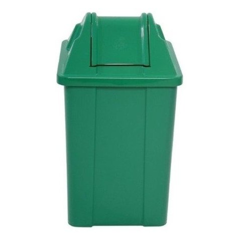 Cesto Quadrado Com Tampa Vai-vem 100 Litros:Verde