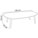 Ver imagem 4 de Mesa de Centro para Sala de Estar Orgânica 90cm Cindy D03 Off White Freijó - Lyam Decor