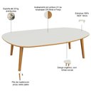 Ver imagem 3 de Mesa de Centro para Sala de Estar Orgânica 90cm Cindy D03 Off White Freijó - Lyam Decor