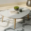 Ver imagem 2 de Mesa de Centro para Sala de Estar Orgânica 90cm Cindy D03 Off White Freijó - Lyam Decor