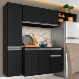 Armário de Cozinha Suspenso 4 Peças Liris Preto - Móveis Arapongas Preto Fosco - 1