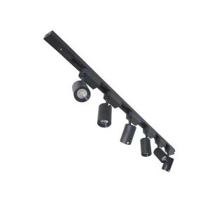 Trilho Eletrificado 2M + 7 Spot LED 7W 3000K Bivolt Preto