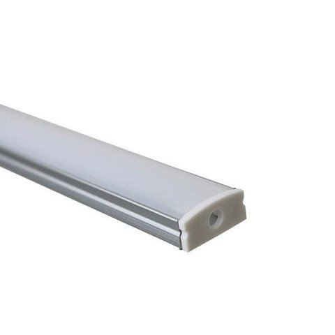 Perfil Sobrepor Para Fita Led 2 Metros Alumínio Difusor Leitoso