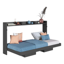 Ver imagem 1 de Cama de Solteiro Articulável Horizontal com Nichos Grafite - Art In Móveis
