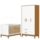 Ver imagem 1 de Guarda Roupa Infantil Flip 3 Portas com Berço Americano Flip Branco Acetinado Savana - Reller