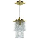 Ver imagem 4 de Kit 1 Lustre Cristal Acr. Sweet + 2 Pendentes Spark Dourado