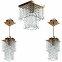 Ver imagem 1 de Kit 1 Lustre Cristal Acr. Marry + 2 Pendentes Spark Cobre