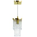 Ver imagem 5 de Kit 1 Lustre Cristal Acr. Spark + 2 Pendentes Spark Dourado
