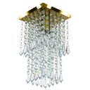 Ver imagem 2 de Kit 1 Lustre Cristal Acr. Spark + 2 Pendentes Spark Dourado