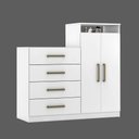 Ver mais imagens de Cômoda 4 Gavetas 2 Portas 1 Nicho Aurea - Branco