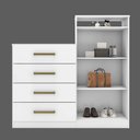 Ver imagem 7 de Cômoda 4 Gavetas 2 Portas 1 Nicho Aurea - Branco