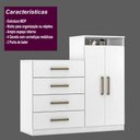 Ver imagem 5 de Cômoda 4 Gavetas 2 Portas 1 Nicho Aurea - Branco