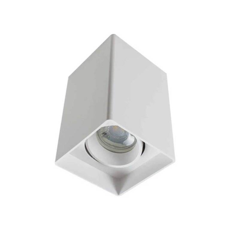 Plafon Spot Sobrepor Quadrado Loch Branco Direcionável Mr16 12,3cm