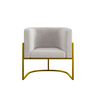 Kit 2 Poltronas Decorativa Sala de Estar Luana Base Gold Suede - 6