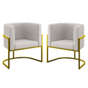 Ver imagem 2 de Kit 2 Poltronas Decorativa Sala de Estar Luana Base Gold Suede